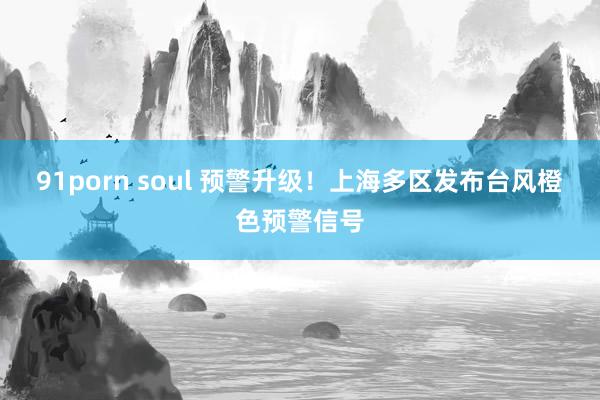 91porn soul 预警升级！上海多区发布台风橙色预警信号